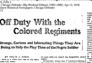 A headline in the Chicago Defender, an African-American newspaper.